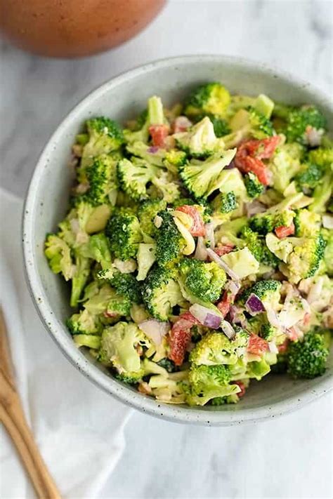 Crunchy Broccoli Salad With Lemon Tahini Dressing Bites Of Wellness