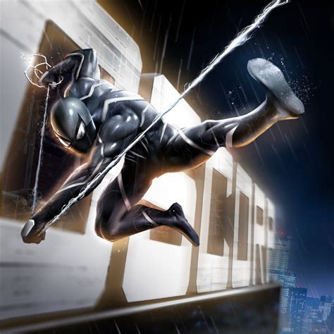 Artstation Black Suit Spider Man Ps4 Concept Pol Lerigoleur