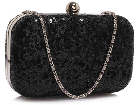 Lse00325 Classy Black Ladies Lace Evening Clutch Bag