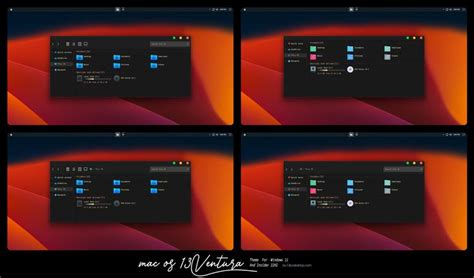 Mac Os 13 Ventura Dark Theme For Windows 11 23h2 Cleodesktop