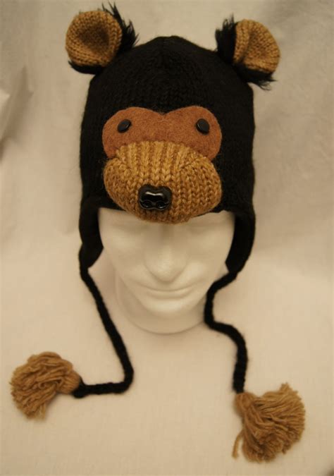 Black Bear Hat Grizzlies Knit Grizzly Adult Costume Cub Scout Animal