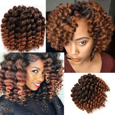 Buy Jamaican Bounce Crochet Hair 4 Packs Deal 8 Inch Jumpy Wand Curl Crochet Hair Curly Crochet