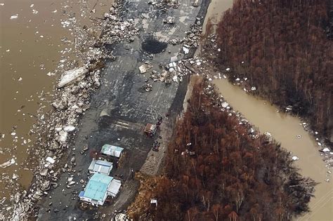 Breaking Ice Jams Rapid Snowmelt Flood Homes Businesses And Roads