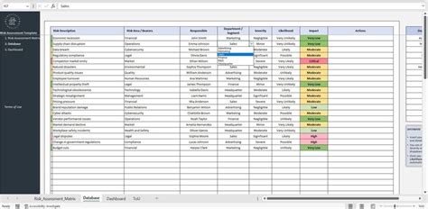 Risk Assessment Matrix Template Matrix Digital Excel Etsy