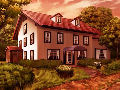 Anime Landscape Anime House Background