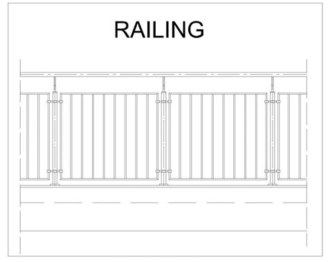 Railing design dwg file includes the details of the side elevation and top view of the railing along with the baluster details and the dimension details. Railing Design with Glass & Stainless Steel_2 .dwg -CAD ...