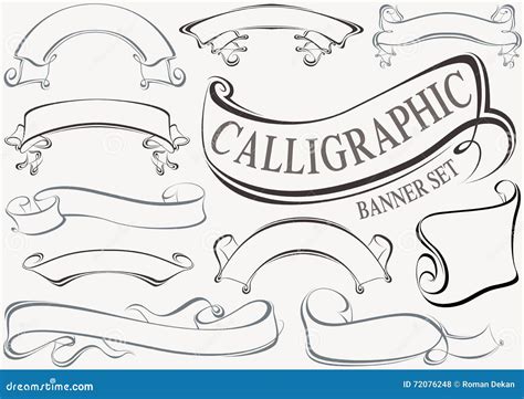 Calligraphic Banner Set Stock Vector Illustration Of Classical 72076248