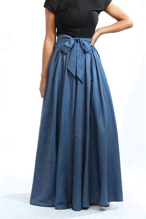 This Is A Beautiful Lightweight Maxi Denim Skirt With Attached