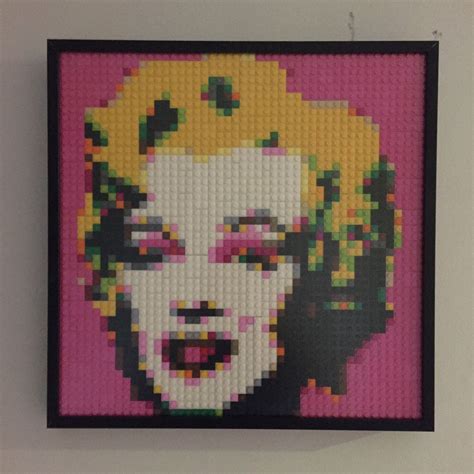 Warhol Marilyn Monroe Lego Framed Portrait Etsy Portrait Frame Lego Frame Lego Portrait