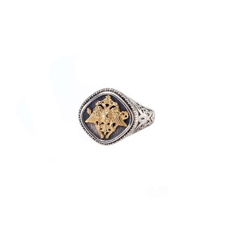 Byzantine Ring In 18k Gold And Sterling Silver Gerochristo Jewelry