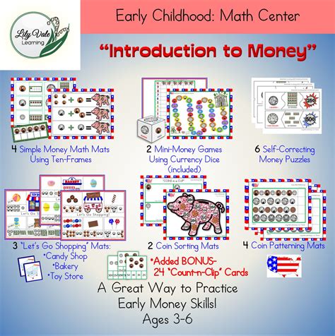 Preschool Money Educational Math Homeschool Learning