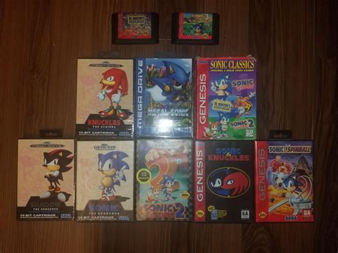 My Sonic Game Collection For My Genesis Including Physical Versions Of