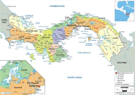 Panama Map Political Worldometer