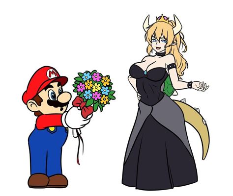 mario in love with bowsette super mario memes concept art characters super mario bros