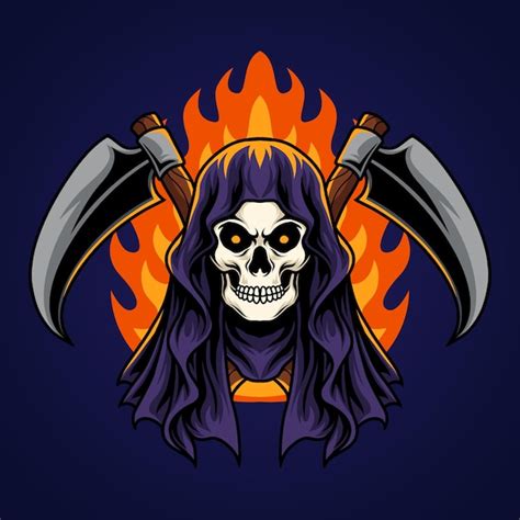 Premium Vector Grim Reaper And Fire