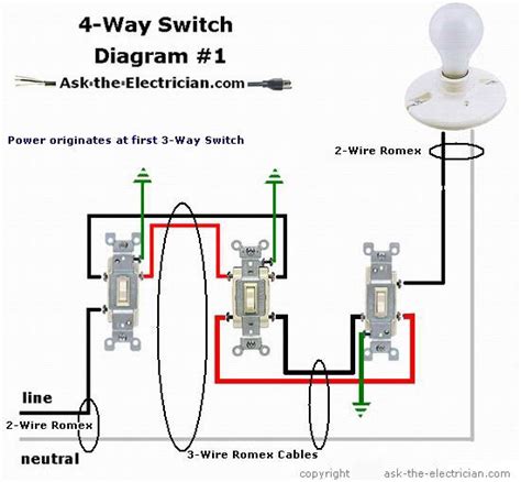 4 Way 3 Way Light Switch Wiring 3 Way Switch Wiring Diagram And Schematic