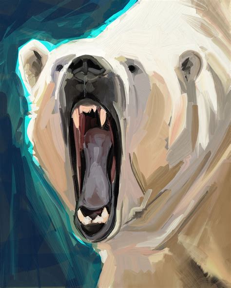 Speaking To Polar Bears Digital Art Print Bear Paintings Polar
