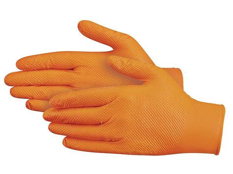 Uline Secure Grip Nitrile Gloves Powder Free Orange Xl S 20863o X