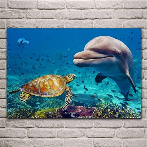 Animals Underwater Sea Life Fish Dolphin Turtle Jzk200