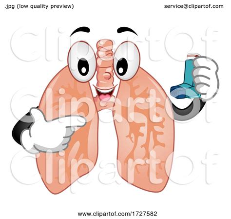 Mascot Lungs Hold Inhaler Illustration By Bnp Design Studio 1727582
