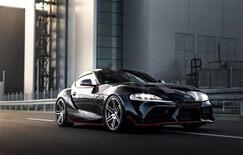 Wallpaper Asphalt Black Coupe The Fence Toyota Supra The Fifth
