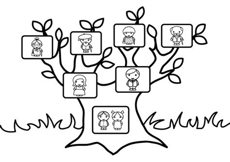 People who are considering art or find that they have a potential or interest in learning how to draw and color find that this new hobby interest is helping and building their confidence to advance their art training. Coloring page family tree - img 26873.