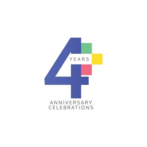 4 Years Anniversary Celebration Vector Template Design Illustration