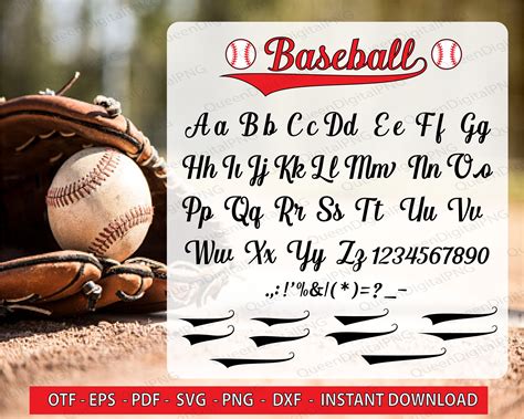Baseball Font Otf Baseball Font Svgcuttable Etsy