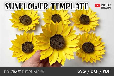 Paper Sunflower Svg Template With Video Tutorial