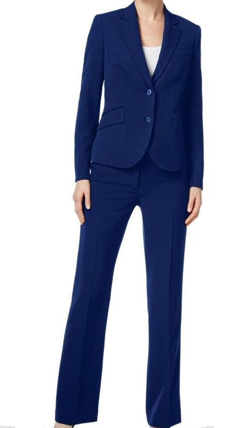 Anne Klein New Blue Navy Womens Size 8 3 Piece Skirt Pant Suit Set