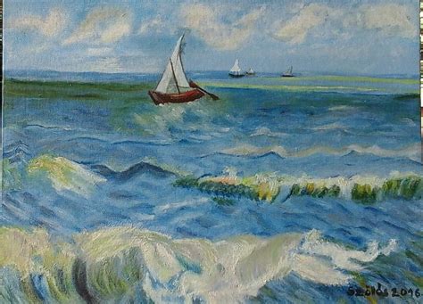 created by Szöllős Éva Sea oil x cm canvas Original Vincent Van Gogh The Sea at Les