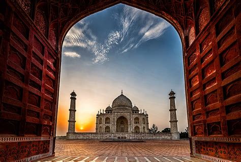 Hd Wallpaper Monuments Taj Mahal Building Dome India Wallpaper Flare