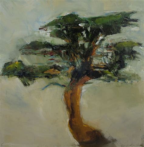 Original California Cypress Tree Art Painting Oil