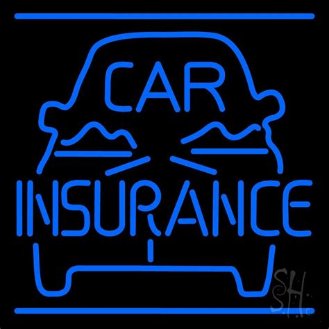 Blue Car Insurance Logo LED Neon Sign - Insurance Neon ...