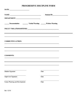 Progressive Discipline Forms Fill And Sign Printable Template Online