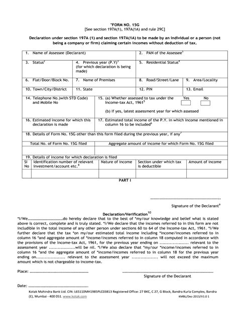 Form 15g Fill Out And Sign Online Dochub