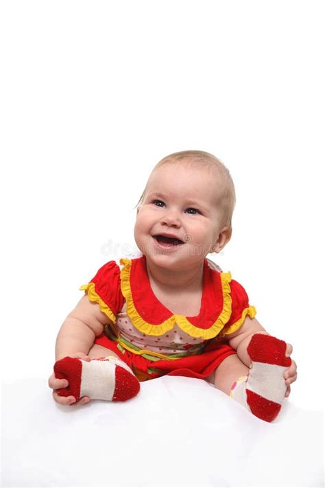 Smiling Baby Girl Stock Photo Image Of Sitting Child 6905874