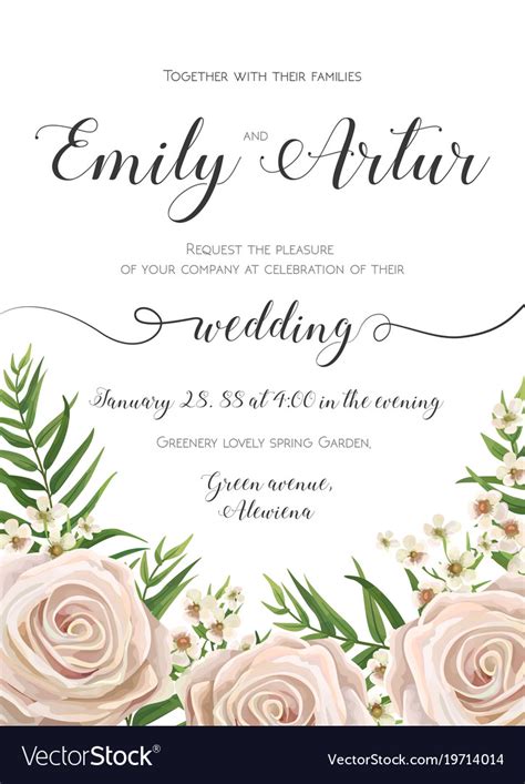 Cartoon newspaper wedding invitation card design. Floral wedding invitation card design with flowers