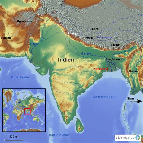 Sammlung von christian gernemann • zuletzt aktualisiert: StepMap - Geografie Indien (1900) - Landkarte für Deutschland