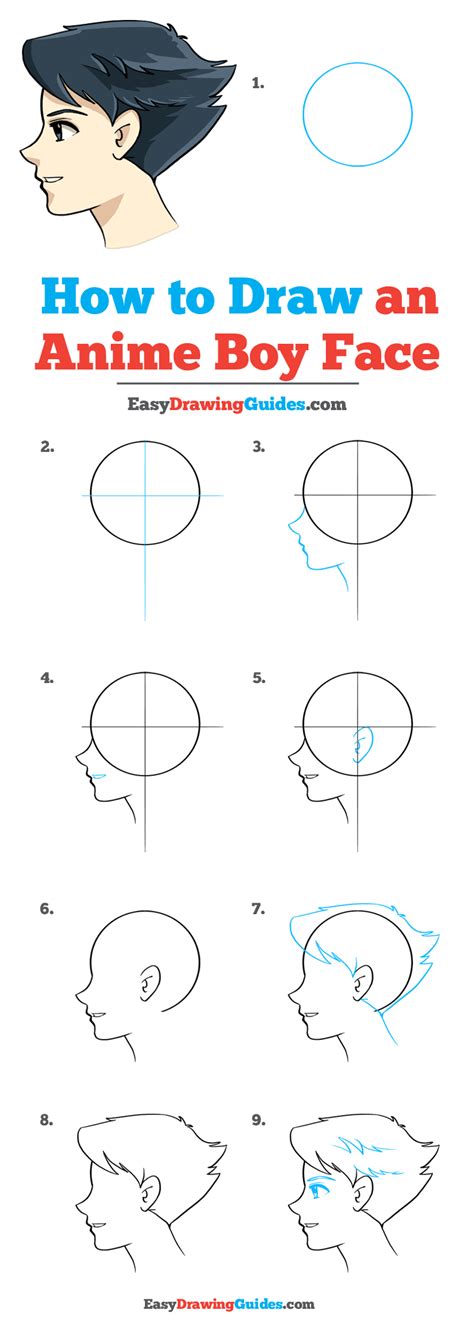 Made easy for beginners or newbies. How to Draw an Anime Boy Face - Really Easy Drawing Tutorial