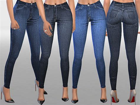 Indigo High Waist Skinny Jeans The Sims 4 Catalog