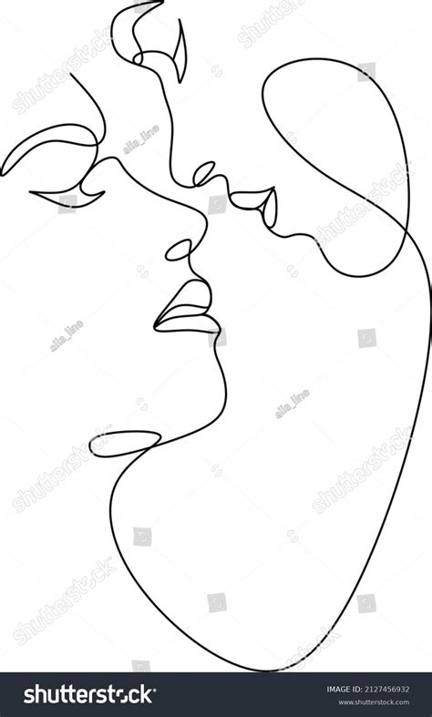 One Line Drawing Hugging Couple Vector Stock Vector Royalty Free 2127456932 Shutterstock