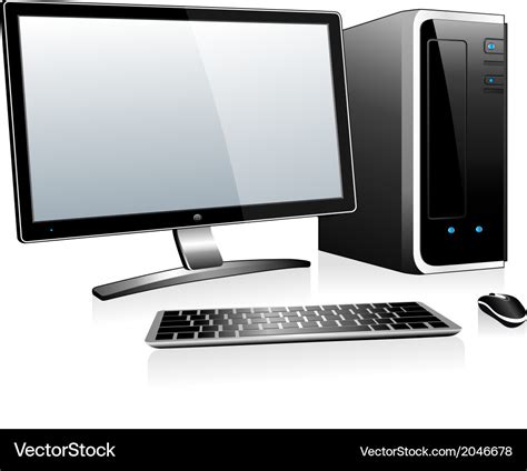3d Desktop Computer Royalty Free Vector Image Vectorstock