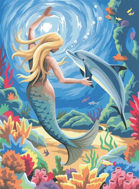 Junior Painting By Numbers Mermaid Sequin Art In Mermaid
