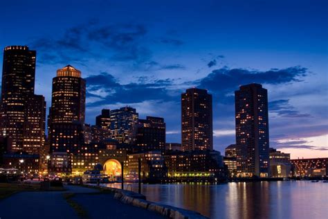 Boston Skyline At Blue Hour