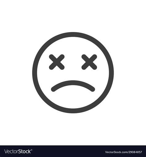 Dead Face Icon Flat Design Royalty Free Vector Image