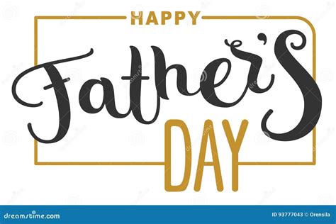 Happy Fathers Day Lettering Text For Template Greeting Card Cartoon