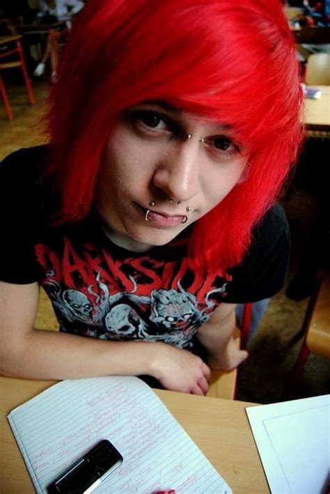 Piercing Emo Boy Red Hair Cute Nineimages