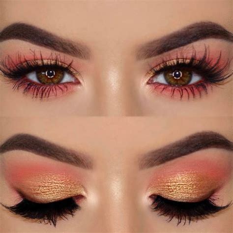 Red And Gold Eye Makeup Idea Ladystyle