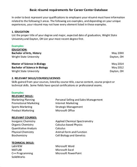 Free 8 Basic Resume Samples In Pdf Ms Word